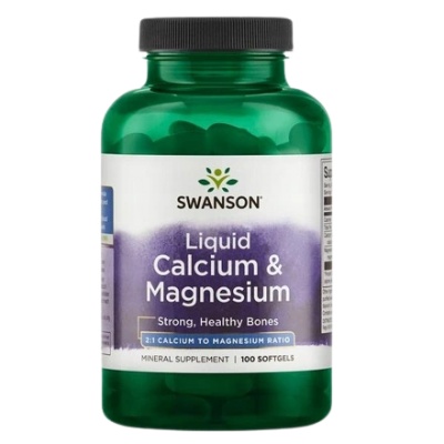 Витамины Swanson Liquid Calcium + Magnesium 100 капсул